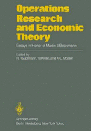 Operations Research and Economic Theory: Essays in Honor of Martin J. Beckmann