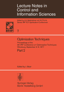 Optimization Techniques II: Proceedings of the 8th Ifip Conference on Optimization Techniques, Wurzburg, September 5-9, 1977