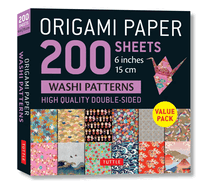 Origami Paper 200 Sheets Washi Patterns 6 (15 CM): Tuttle Origami Paper: Double Sided Origami Sheets Printed with 12 Different Designs (Instructions for 6 Projects Included)
