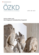 Osterreichische Zeitschrift Fur Kunst Und Denkmalpflege LXXVIII, Heft 3: Und Sie Stehen Noch. Zum Umgang Mit Mittelalterlicher Bauplastik