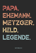 Papa. Ehemann. Metzger. Held. Legende. - Notizbuch: Notizbuch f?r Vater & Papa - Vatertagsgeschenk, Geburtstagsgeschenk Geschenk zum Vatertag oder Geburtstag f?r V?ter Papas und Ehemann - 110 Seiten wei?e, linierte Seiten