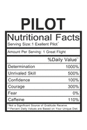 Pilot: Pilot Gift - Funny Lined Notebook Journal Featuring Nutritional Facts About Pilot