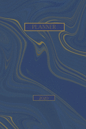 Planner 2020: 6 x 9 Blue and Gold Marble Daily/Weekly Planner with Habit Tracker, To-Do List, Weekly Goals, Daily Routines, Inspirational Quote and Affirmations