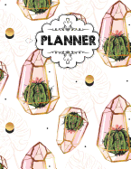 Planner: Cactus Weekly Planner for 52 Weeks Without a Fixed Date (8,5x11inches), to Do List, 104 Pages, Softcover