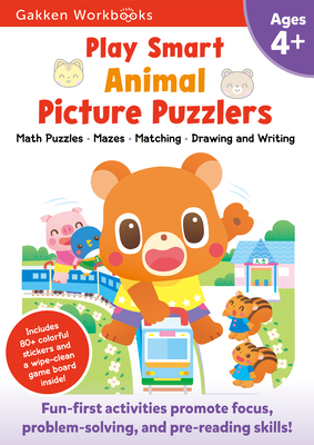 Play Smart Animal Picture Puzzlers Age 4+: Pre-K Activity Workbook with Stickers for Toddlers Ages 4, 5, 6: Learn Using Favorite Themes: Tracing, Mazes, Matching Games (Full Color Pages) - Gakken Early Childhood Experts