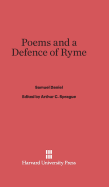 Poems, and, A defence of ryme