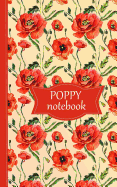 Poppy Notebook: Peach Cover with Red Poppies