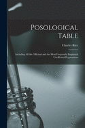 Posological Table: Including All the Officinal and the Most Frequently Employed Unofficinal Preparations (Classic Reprint)