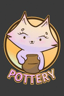 Pottery: 6 X 9 Pottery Cat Journal, 120 Lined Pages