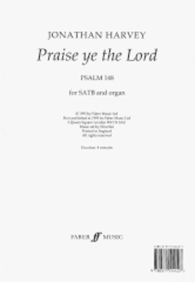 Praise Ye the Lord: Satb, Choral Octavo - Harvey, Jonathan (Composer)