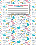 Primary Composition Notebook Grades K-2: Story Paper Journal Dashed Midline And Picture Space School Exercise Book - White Dino Pattern (Dinosaur Era Series)
