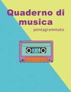 Quaderno di Musica Pentagrammato: Formato Grande, 100 Pagine, 17 Pentagrammi per pagina.