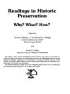 Readings in Historic Preservation: Why? What? How? - Williams, Jr