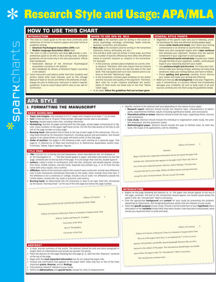 Research Style & Usage: APA/MLA SparkCharts - SparkNotes