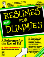 Resumes for Dummies - Kennedy, Joyce Lain