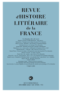 Revue d'Histoire Litteraire de la France