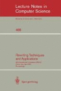 Rewriting Techniques and Applications - Book, Ronald V
