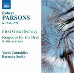 Robert Parsons: First Great Service; Responds for the Dead