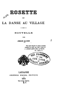 Rosette, Ou, La Danse Au Village, Nouvelle