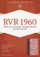 RVR 1960 Biblia Letra Grande Tamano Manual con Referencias, borravino/rosado simil piel