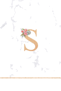 S: Rose Gold Letter S Monogram Floral Journal, Pink Flowers on White Marble, Personal Name Initial Personalized Journal, 6x9 Inch Blank Lined College Ruled Notebook Diary, Perfect Bound, Soft Cover