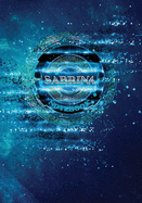 Sabrina Notebook: Art Deco - 7"X10" Blue Spiritual Cosmic Composition Book