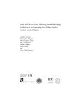 Scale and Access Issues Affecting Smallholder Hog Producers in an Expanding Peri-Urban Market: Southern Luzon, Philippines