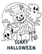 Scary Halloween: Coloring Pictures Book for Kids, more than 75 illustrated Halloween designs for hours of coloring fun!