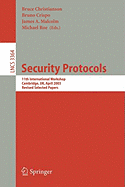 Security Protocols: 12th International Workshop, Cambridge, Uk, April 26-28, 2004. Revised Selected Papers - Christianson, Bruce (Editor), and Crispo, Bruno (Editor), and Malcolm, James A (Editor)