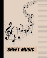 Sheet Music: Blank Music Manuscript Notebook - Red