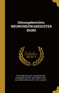 Sitzungsberichte, Neunundzwanzigster Band