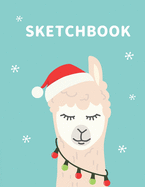 Sketchbook: A Cute llama Kawaii Sketchbook for Kids: 100 Pages of 8.5"x 11" Blank Paper for Drawing, Doodling or Sketching