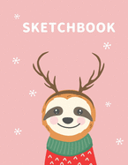 Sketchbook: A Cute Sloth Kawaii Sketchbook for Kids: 100 Pages of 8.5"x11" Blank Paper for Drawing, Doodling or Sketching