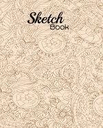 Sketchbook: Stylish Pattern Artist Sketch book For Drawing And Creative Doodling - 8" x 10" Inch Large Notebook with 110 Blank Pages Perfect For Sketching, Drawing or Painting.