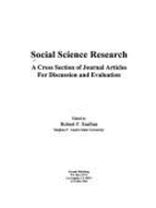 Social Science Research: A Cross Section of Journal Articles for Discussion & Evaluation - Szafran, Robert F, Professor