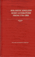 Soloistic English Horn Literature (1736-1984): A Thematic Catalogue