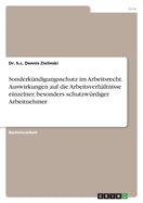 Sonderk?ndigungsschutz im Arbeitsrecht. Auswirkungen auf die Arbeitsverh?ltnisse einzelner, besonders schutzw?rdiger Arbeitnehmer