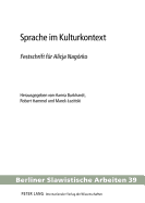 Sprache Im Kulturkontext: Festschrift Fuer Alicja Nagrko - Herausgegeben Von Hanna Burkhardt, Robert Hammel Und Marek Lazi ski