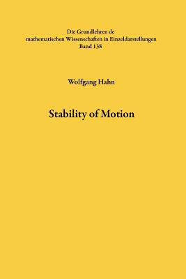Stability of Motion - Hahn, Wolfgang
