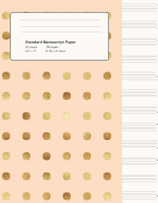 Standard Manuscript Paper: Peach & Gold Dots Blank Sheet Music