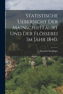 Statistische Uebersicht der Mainschifffahrt und der Flerei im Jahr 1840.