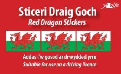 Sticeri Ddraig Goch / Red Dragon Stickers - Lolfa, Y