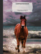 Stormy Beach Horse Composition Notebook, Graph Paper: 4x4 Quad Rule Composition Book, Student Exercise Math Science Grid, 200 Pages (Wild Animals Series)