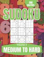 Sudoku Medium to Hard: Large Print Sudoku Puzzles for Adults and Seniors to Keep Your Mind Young and Nimble Vol 3