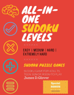 Sudoku Puzzle Games: All-in-One Sudoku Levels, Easy Medium Hard Extremely Hard, Sudoku Game for Adults, Teen, Senior, Room to Play, Special Bonus Included