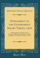 Supplement to the Government Salary Tables, 1916: Showing the 5 and 10 Per Cent Increases Authorized by Section 7 of the Legislative ACT Approved March 3, 1917 (Classic Reprint)