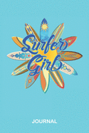 Surfer Girl Journal: Blank Lined Notebook with Surf Boards