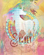 Sydney: Colorful Rainbow Unicorn - 8"X10" Girl's Composition Wide Ruled Notebook