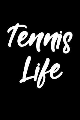 Tennis Life: Blank Lined Journal College Rule Script Black White - Sportslo Notebooks