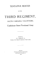 Tentative Roster of the Third Regiment, South Carolina Volunteers, Confederate States Provisional Army